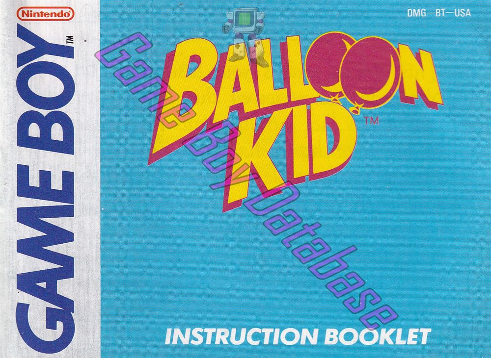 Balloon Kid USA Front of the booklet