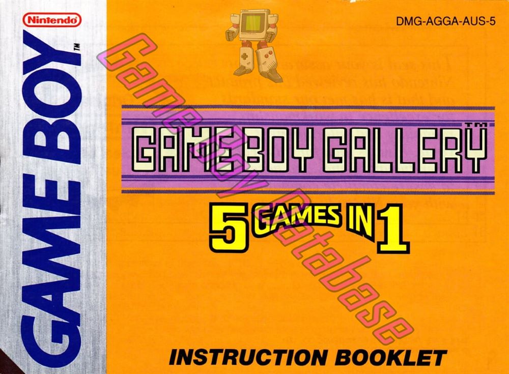 Game Boy Gallery 5 in 1 AUS-1 Front of the booklet