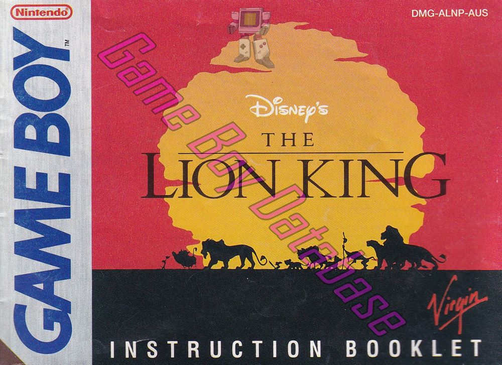 Lion King (Disney's the) AUS Front of the booklet