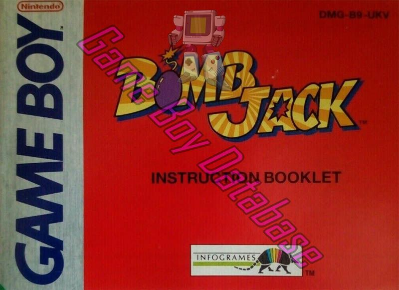 Bomb Jack UKV Front of the booklet