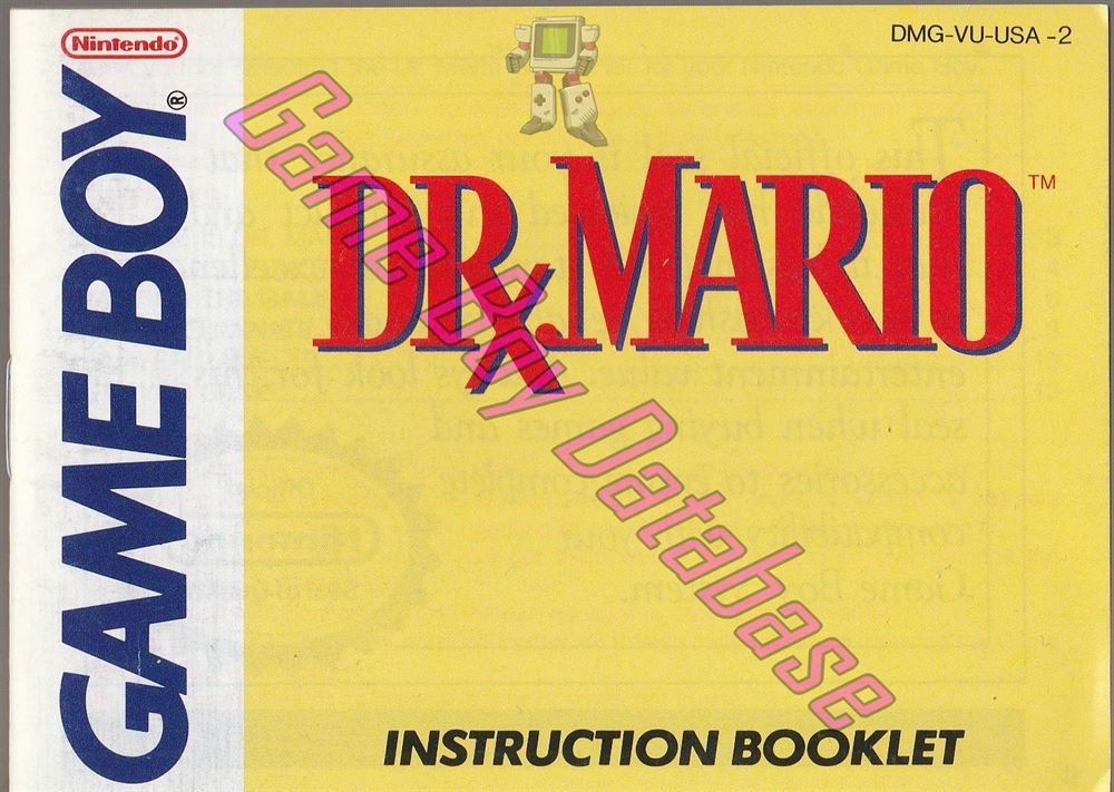 Dr. Mario USA-3 Front of the booklet