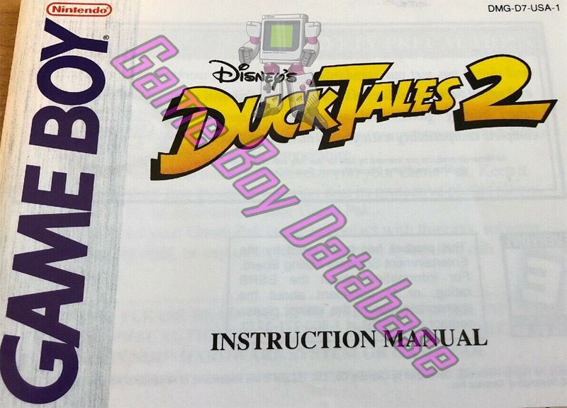 Duck Tales 2 (Disney's) USA-1 Front of the booklet