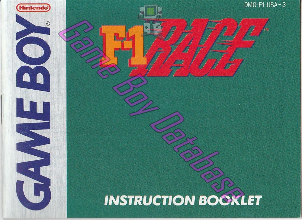 F-1 Race USA Front of the booklet