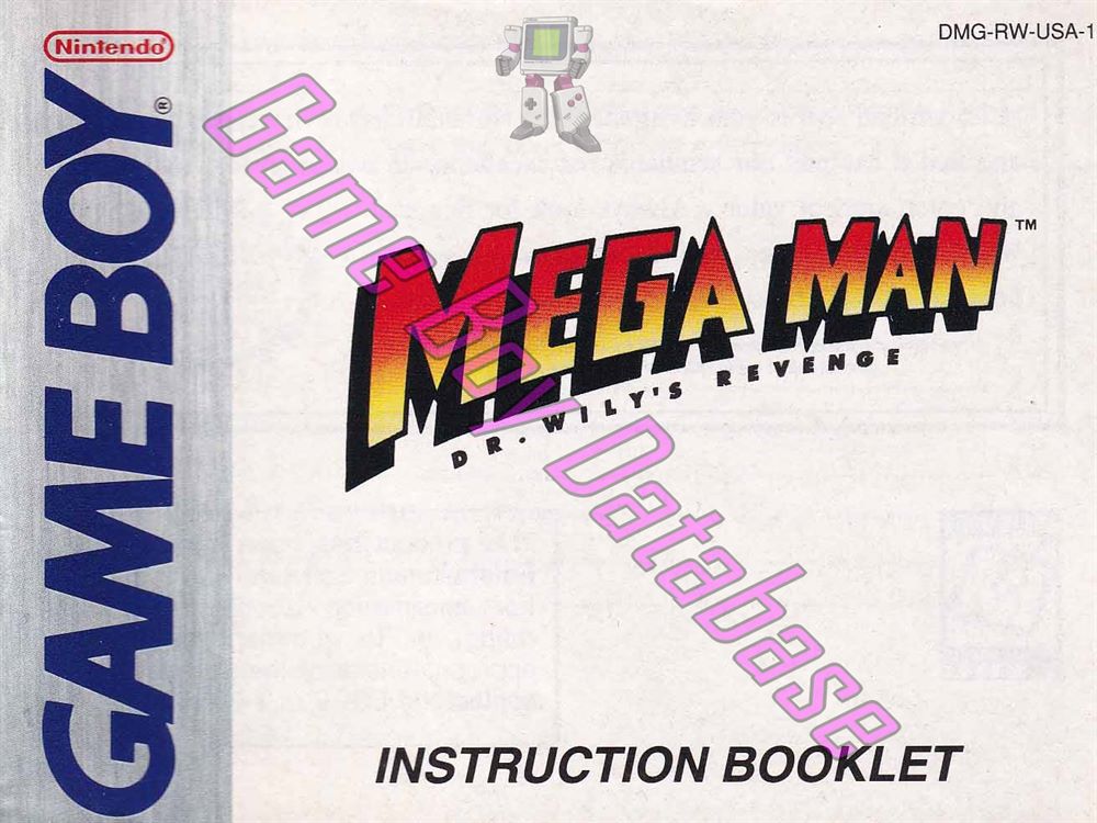 Mega Man Dr. Wily's Revenge USA-1 Front of the booklet