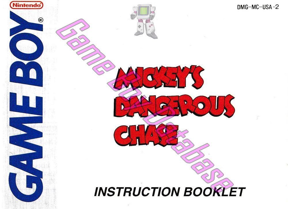 Mickey's Dangerous Chase USA-2 Front of the booklet