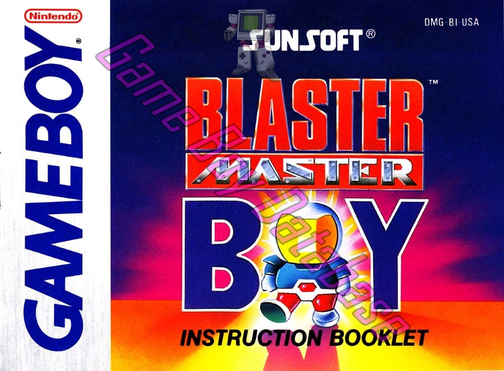 Blaster Master Boy USA Front of the booklet