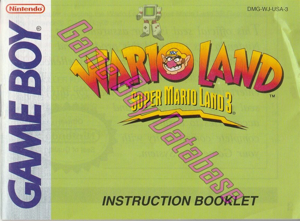 Wario Land: Super Mario Land 3 USA-1 Front of the booklet