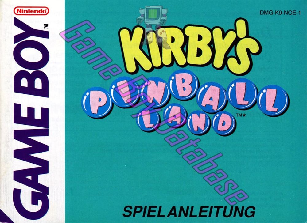 Kirby's Pinball Land NOE-1 Front of the booklet