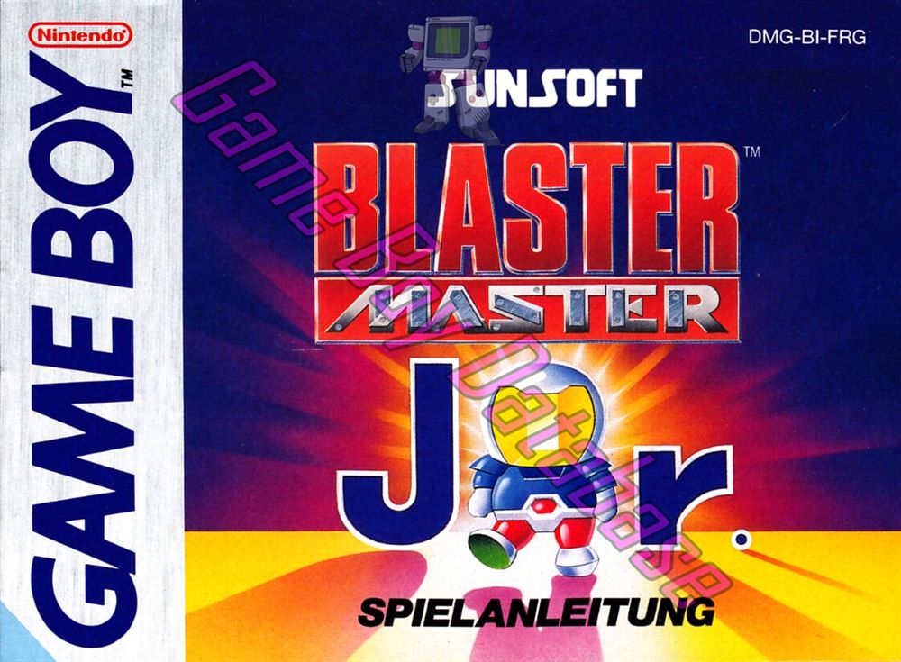 Blaster Master Junior FRG Front of the booklet