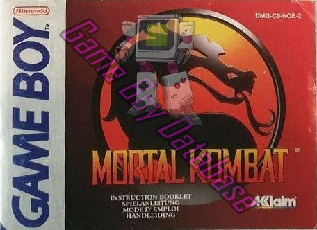 Mortal Kombat NOE-3 Front of the booklet