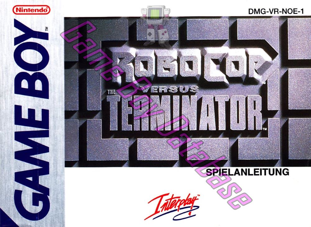 RoboCop versus the Terminator NOE-1 Front of the booklet