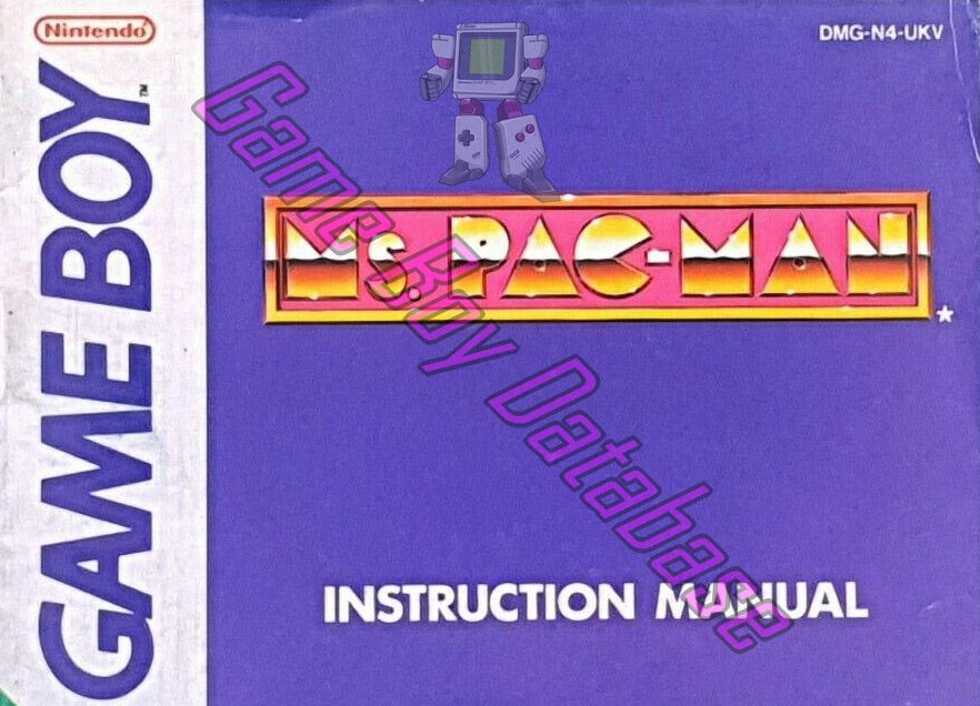 Ms. Pac-Man UKV Front of the booklet