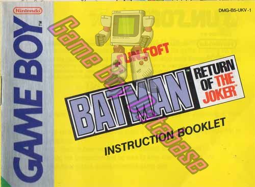 Batman Return of the Joker UKV-1 Front of the booklet