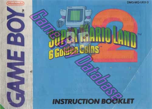 Super Mario Land 2: 6 Golden Coins NUKV Front of the booklet