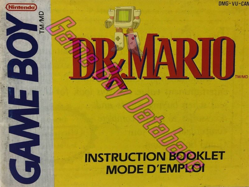 Dr. Mario CAN Front of the booklet