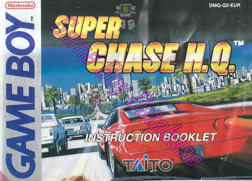 Super Chase HQ EUR Front of the booklet