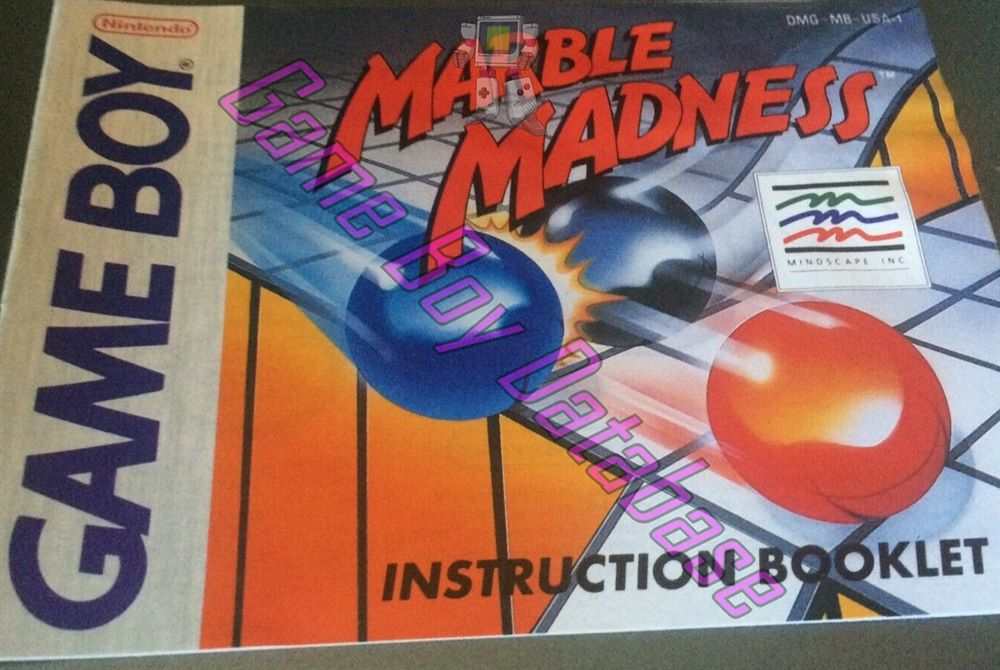 Marble Madness USA-1 Front of the booklet