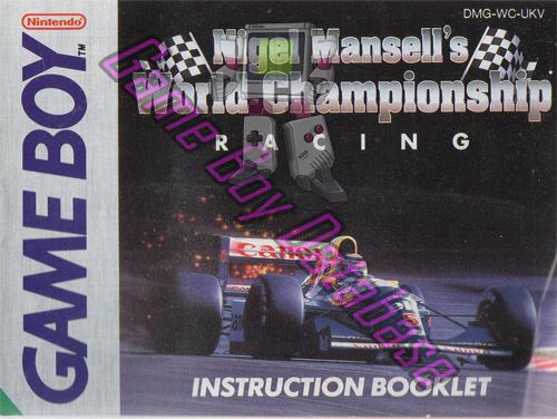 Nigel Mansell’s World Championship UKV Front of the booklet