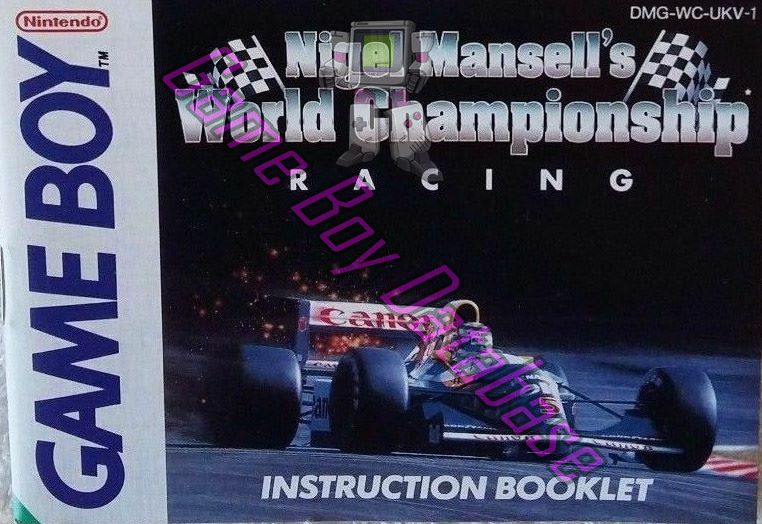 Nigel Mansell’s World Championship UKV-1 Front of the booklet