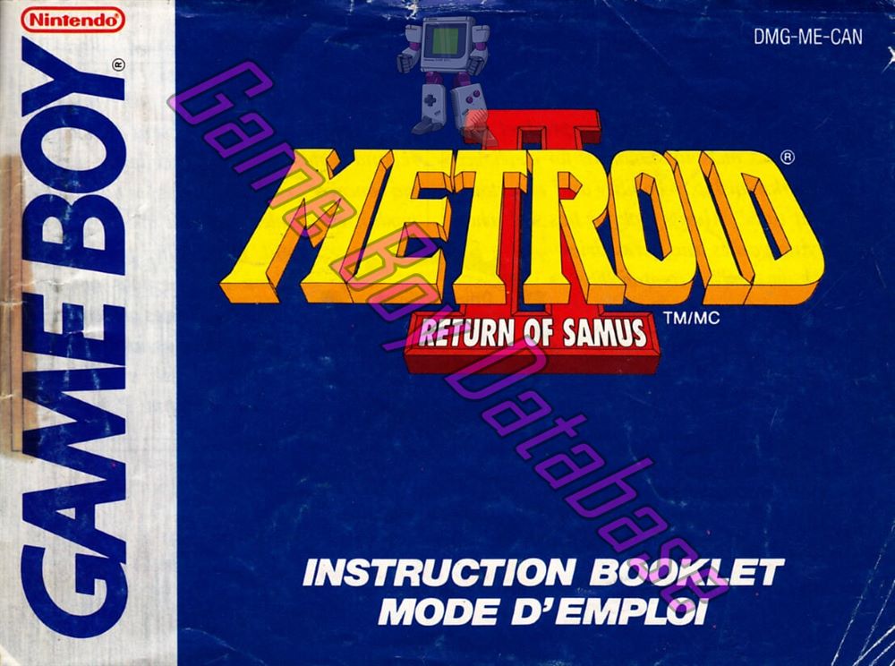 Metroid II Return of Samus CAN Front of the booklet