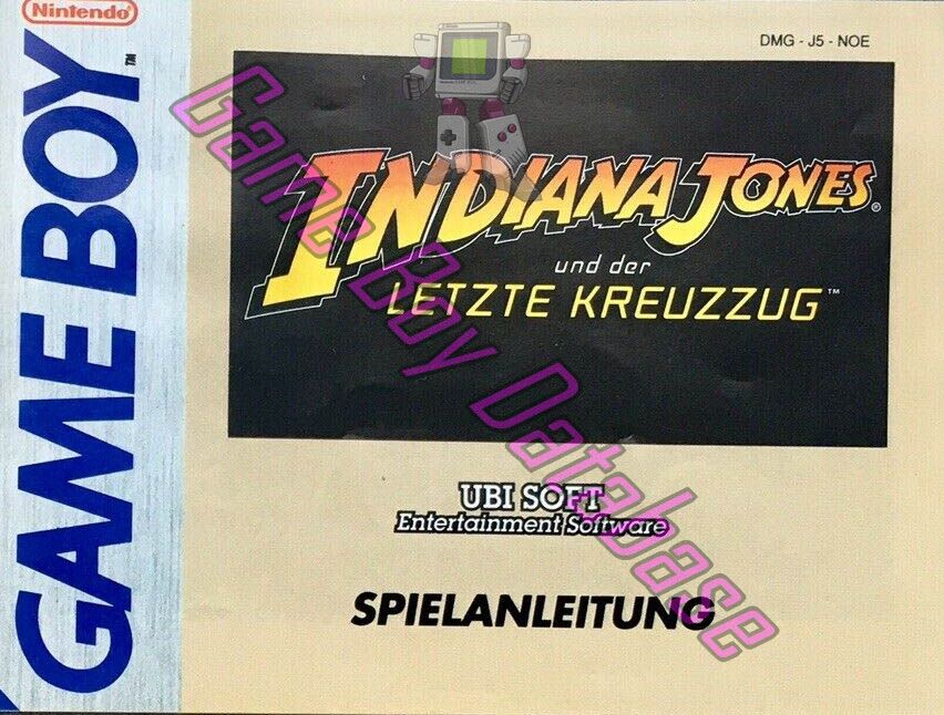 Indy Indiana Jones und der Letzte Kreuzzug NOE Front of the booklet