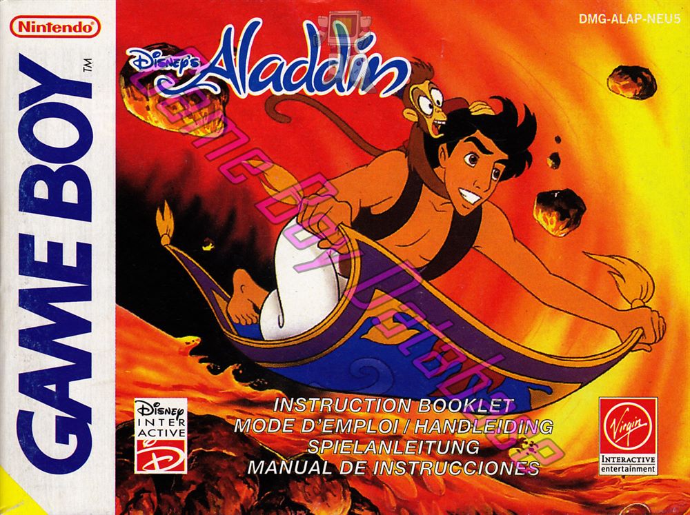 Aladdin (Disney's) NFAH Front of the booklet