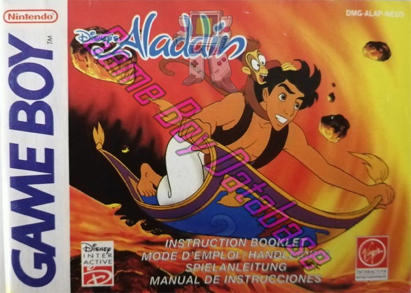 Aladdin (Disney's) NNOE Front of the booklet