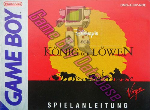 Konig der Lowen (Disney) NOE Front of the booklet