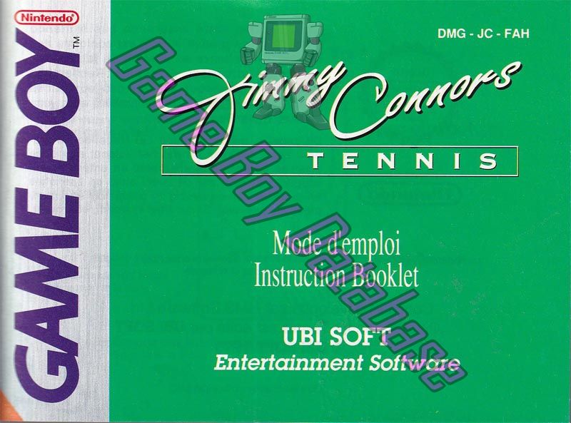 Jimmy Connors Tennis FAH-2 Front of the booklet