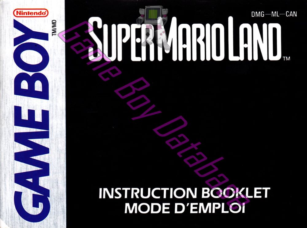 Super Mario Land CAN Front of the booklet