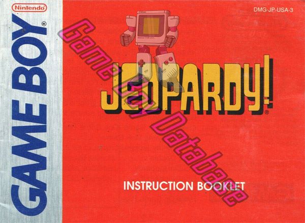 Jeopardy USA-2 Front of the booklet