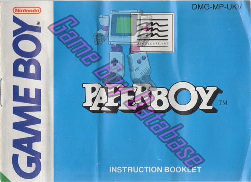 Paperboy UKV Front of the booklet