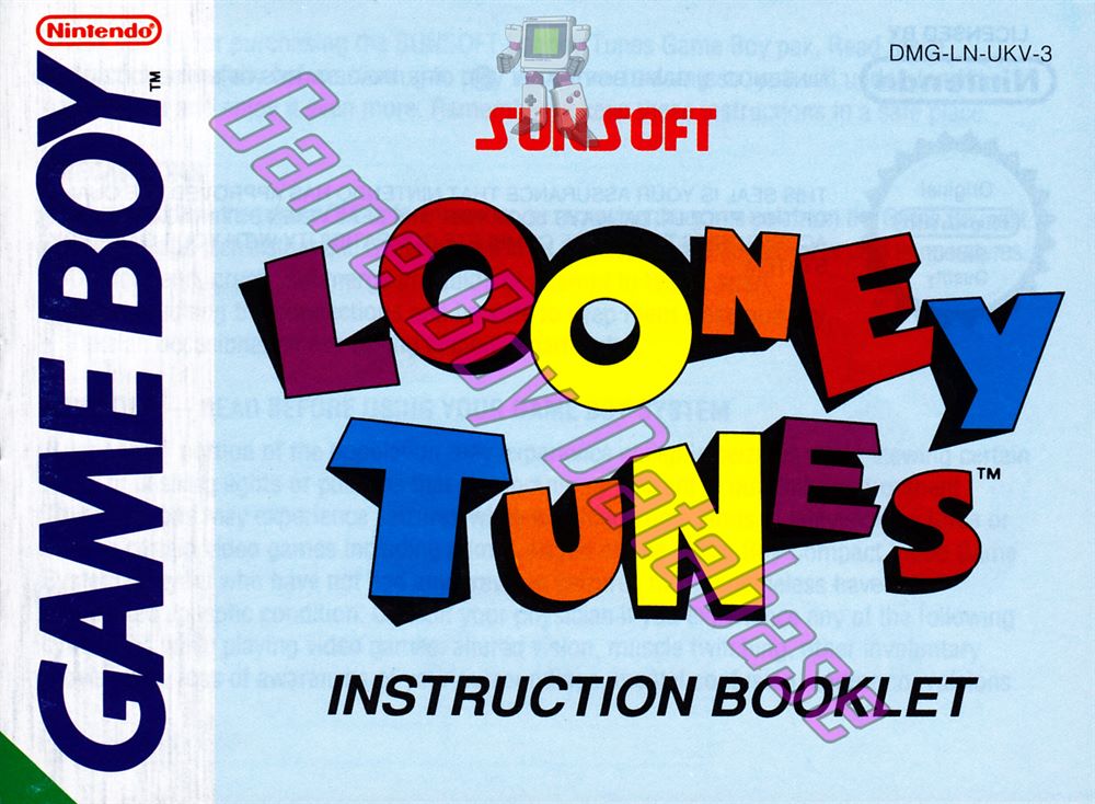 Looney Tunes UKV-3 Front of the booklet