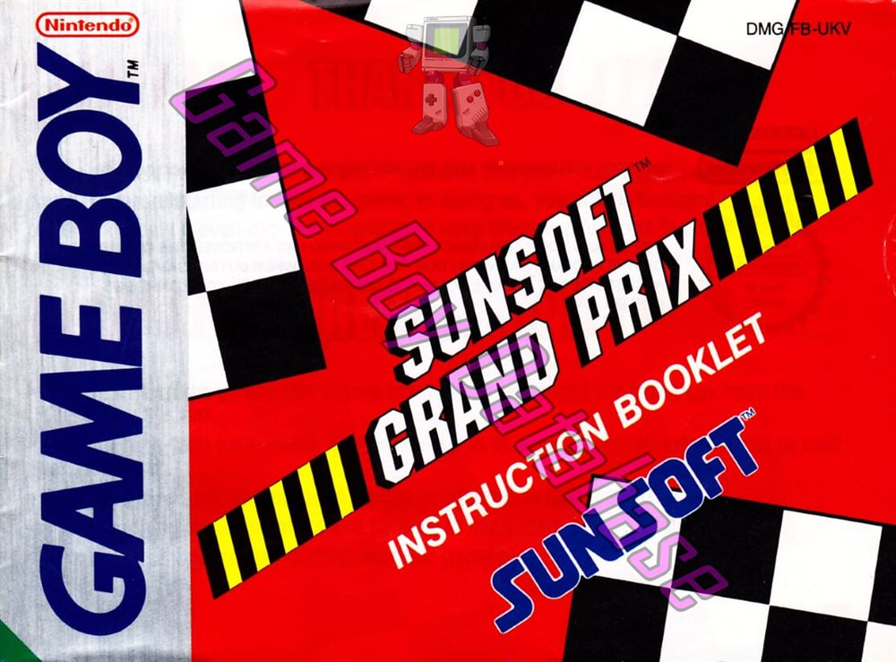 Sunsoft Grand Prix UKV Front of the booklet