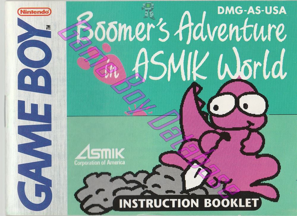 Boomer's Adventure in Asmik World USA Front of the booklet