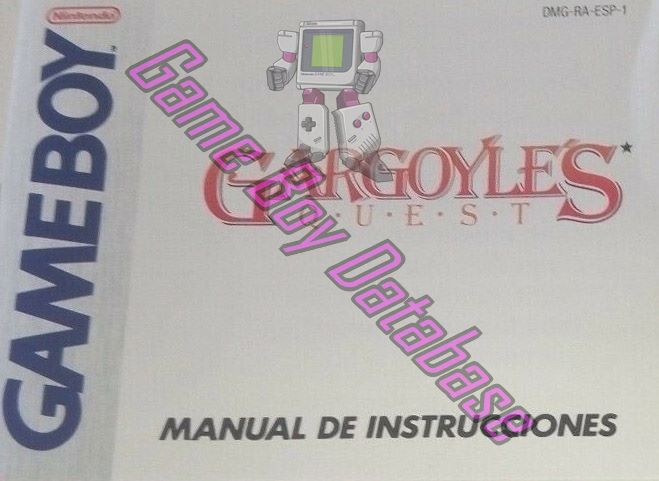 Gargoyle's Quest ESP-1 Front of the booklet