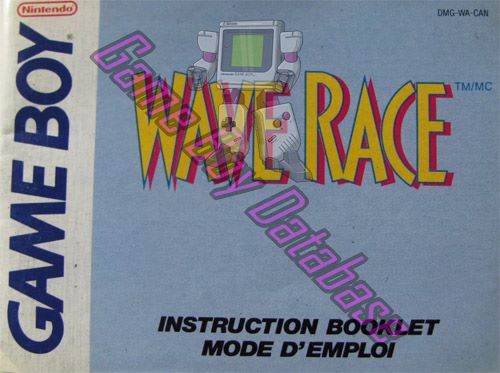 Wave Race CAN Front of the booklet