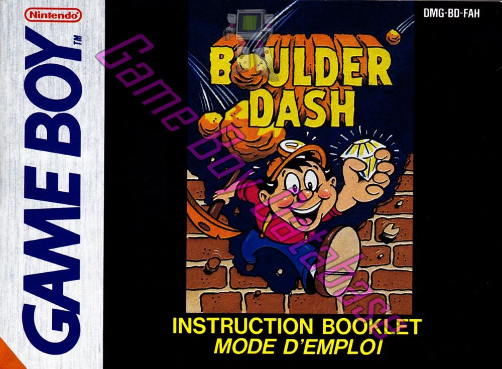 Boulder Dash FAH Front of the booklet