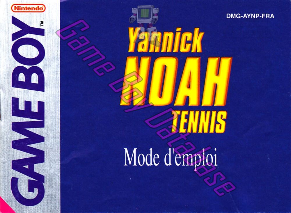 Yannick Noah Tennis FRA Front of the booklet