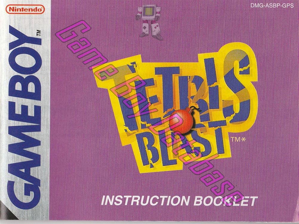 Tetris Blast GPS Front of the booklet