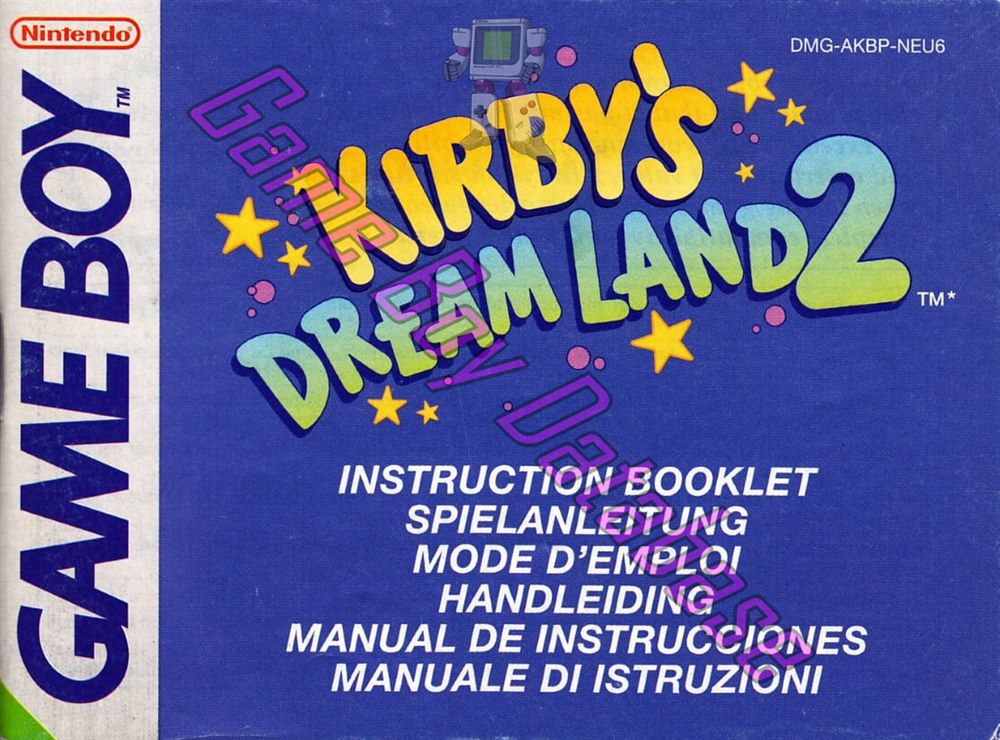 Kirby's Dream Land 2 NEU6 Front of the booklet