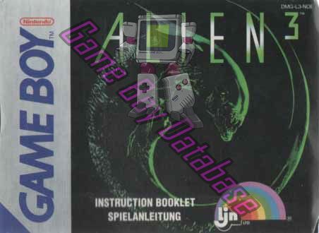 Alien 3 NOE-1 Front of the booklet