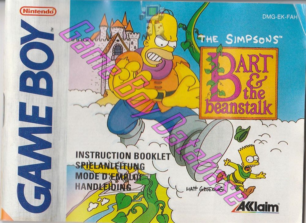 Simpsons Bart & the Beanstalk (the) FAH Front of the booklet