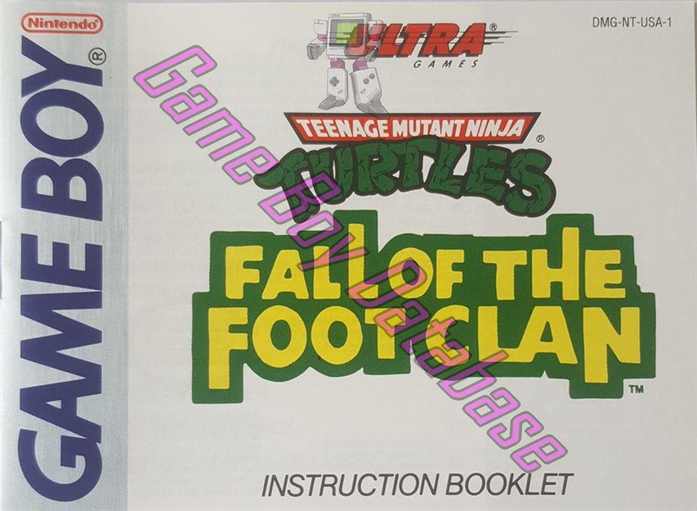 Teenage Mutant Ninja Turtles Fall of the Foot Clan USA-1 Front of the booklet