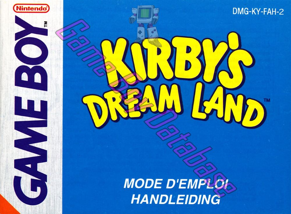 Kirby's Dream Land NFAH Front of the booklet