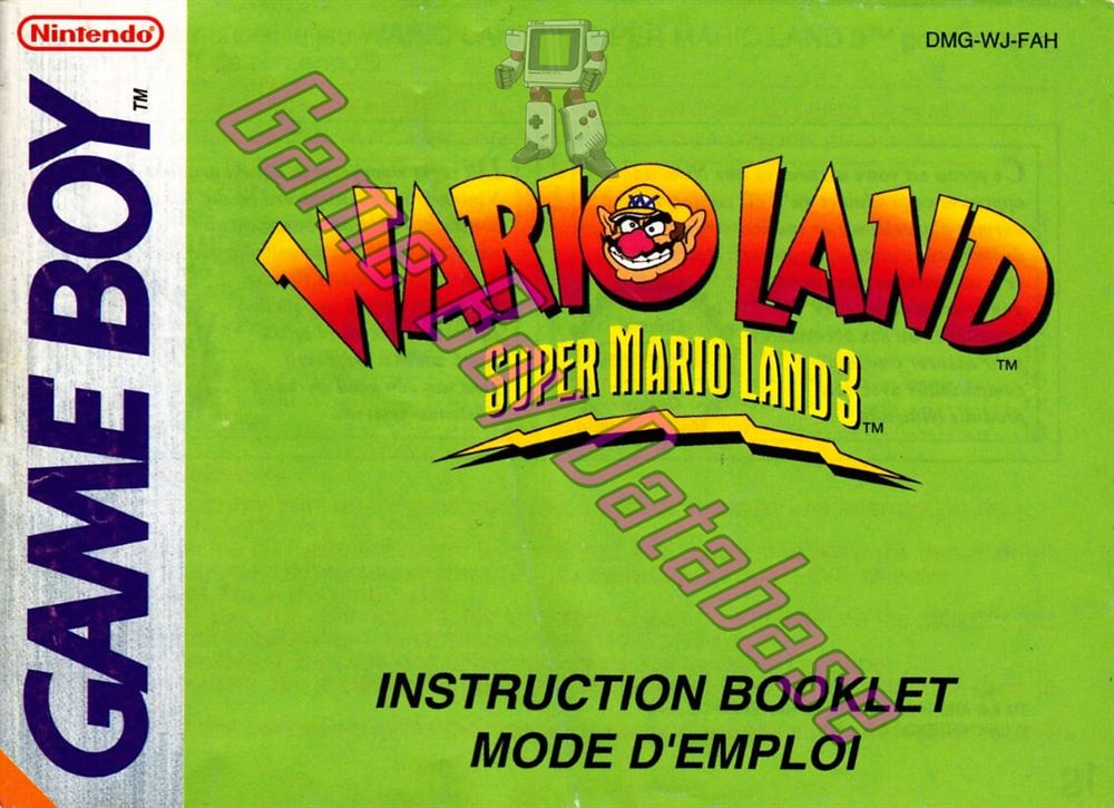 Wario Land: Super Mario Land 3 (Nintendo Classics Series) FAH Front of the booklet