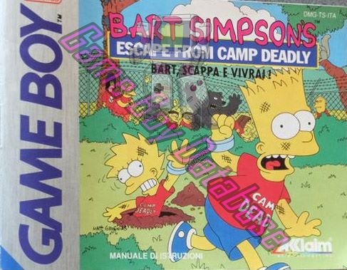 Bart Simpson's Escape from Camp Deadly ITA Front of the booklet