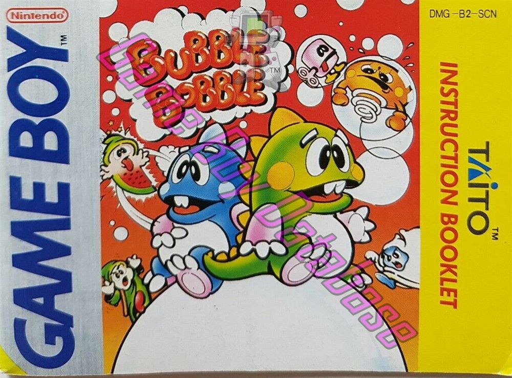 Bubble Bobble SCN Front of the booklet