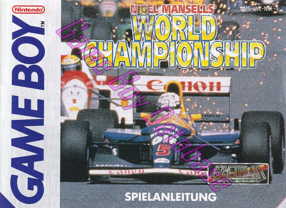 Nigel Mansell’s World Championship NOE-3 Front of the booklet