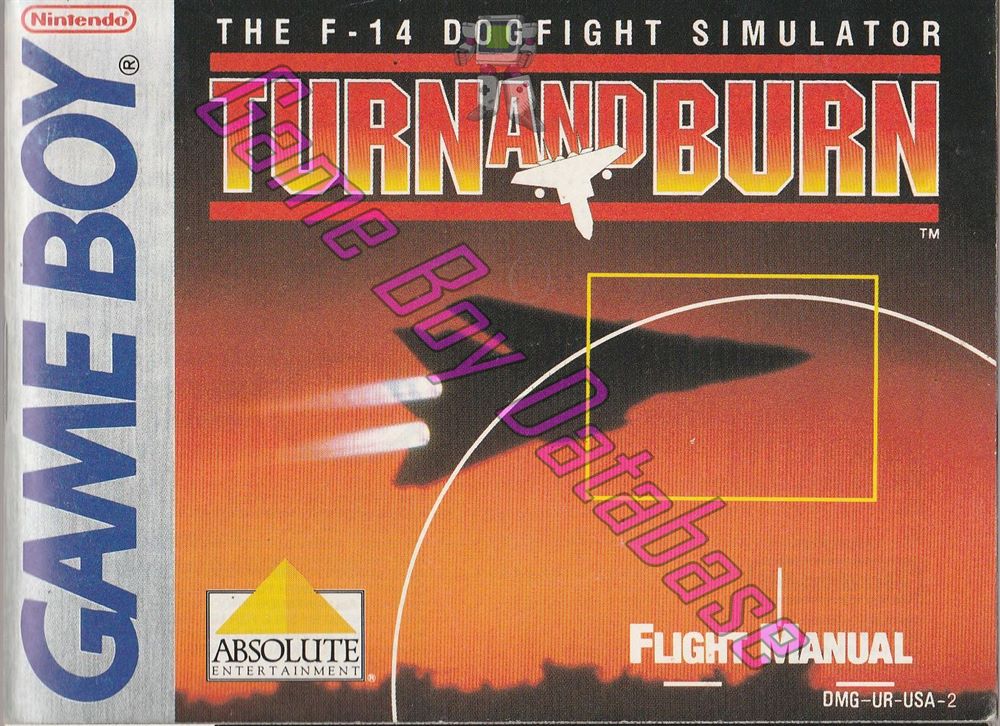 Turn and Burn (the F-14 Dogfight Simulator) USA-2 Front of the booklet